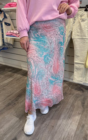 Liva - Paisleymönstrad kjol - Rosa