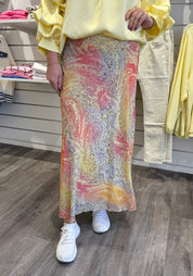 Liva - Paisleymönstrad kjol - Gul