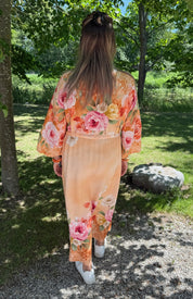 Livia maxiklänning blommig orange