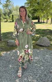 Livia maxiklänning blommig Khaki