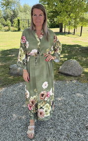 Livia maxiklänning blommig Khaki