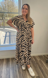 Lizette Klänning Zebra Beige