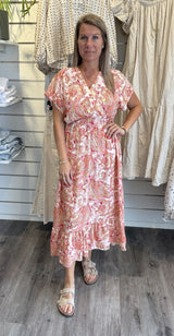 Lizette Klänning Paisley Korall