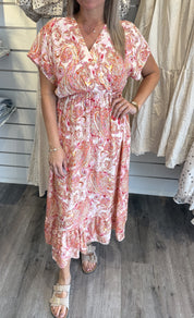 Lizette Klänning Paisley Korall