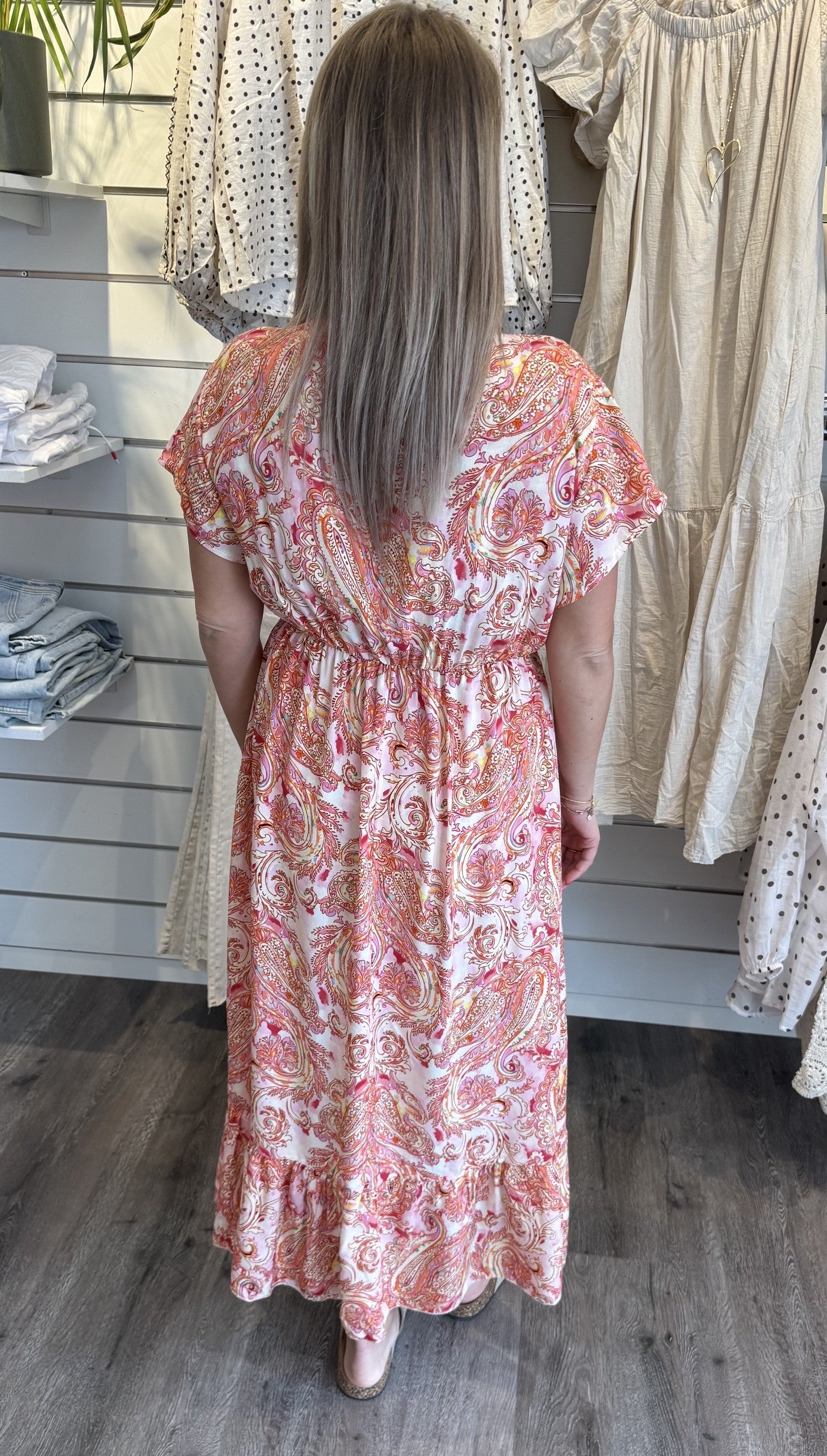 Lizette Klänning Paisley Korall