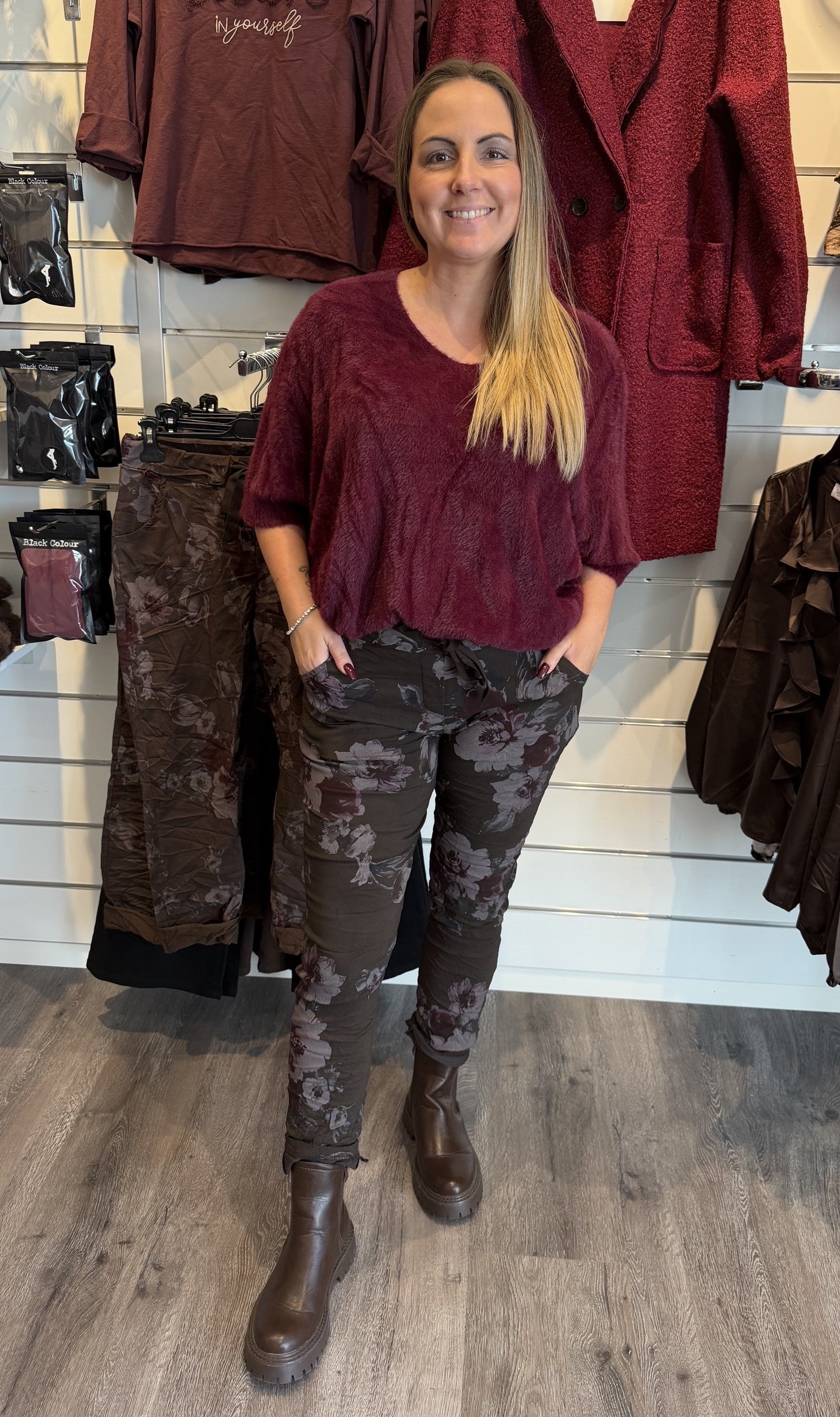 Loella Stickad tröja Bordo