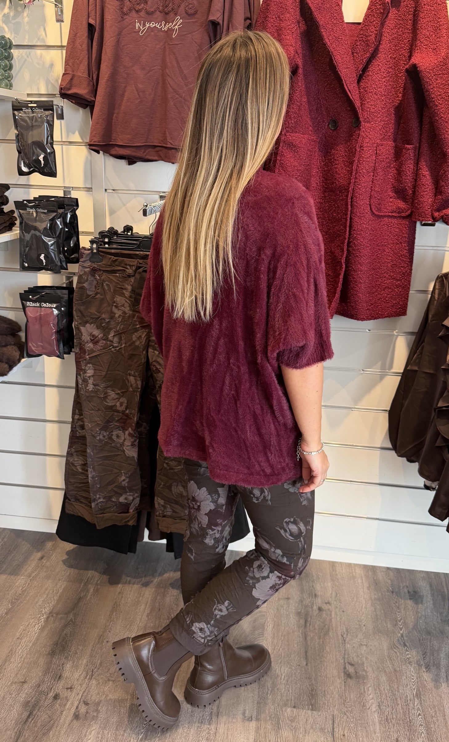 Loella Stickad tröja Bordo