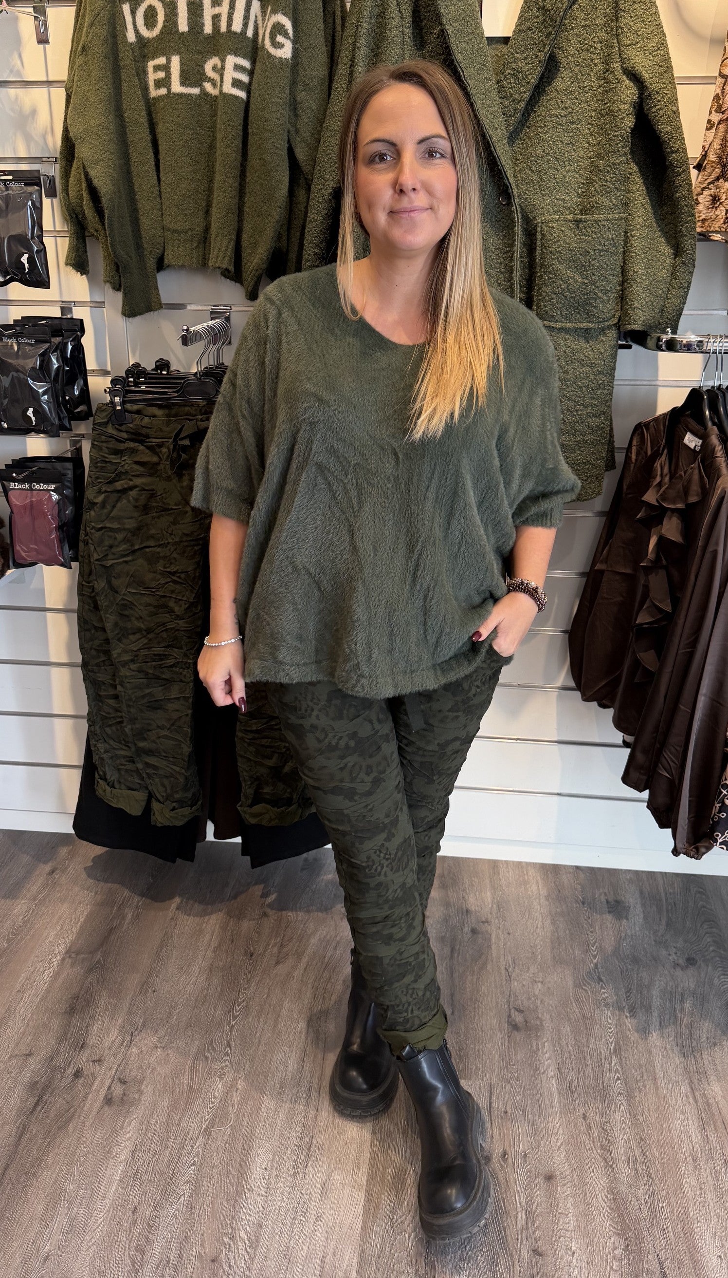Loella Stickad tröja Military