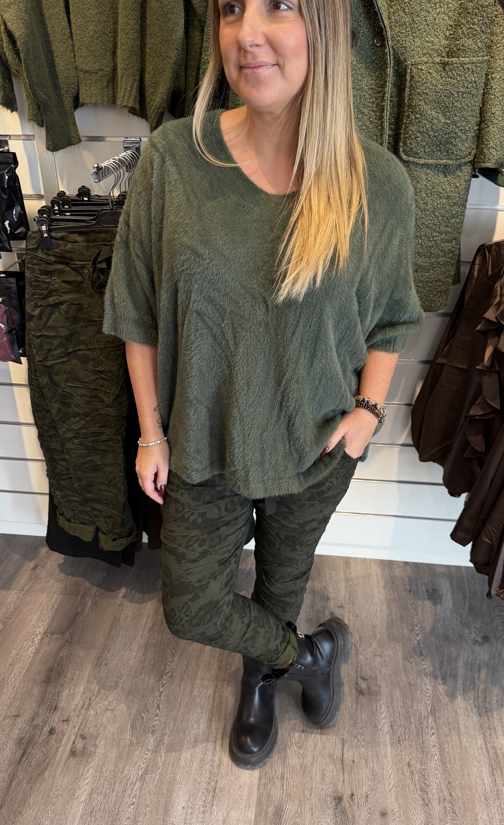 Loella Stickad tröja Military