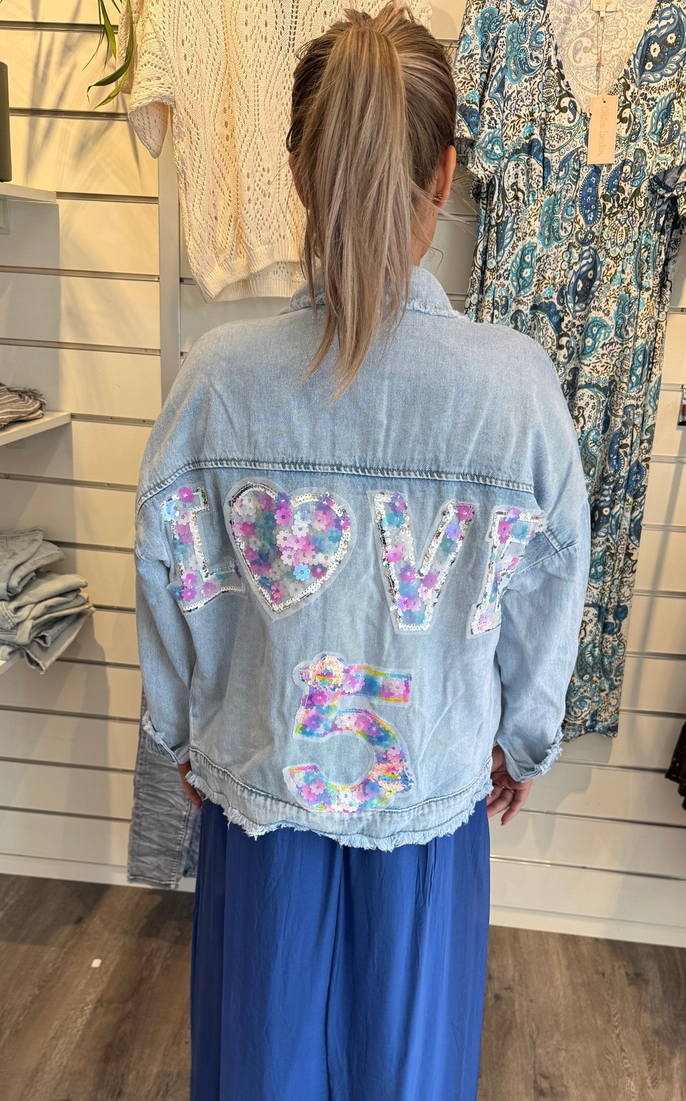 Love Jeansjacka Flower