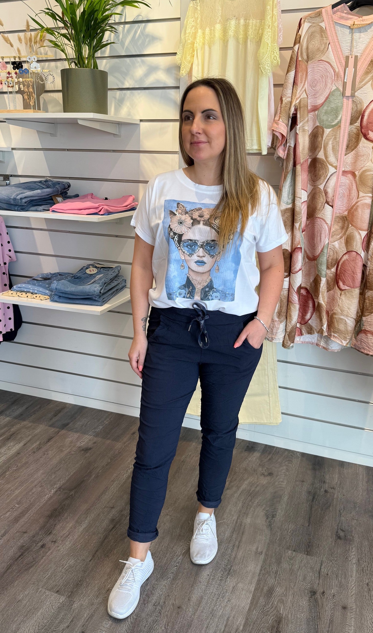Lotta - Byxor med knyt  - Navy