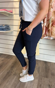Lotta - Byxor med knyt  - Navy