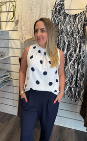 Lucina Topp Vit/Navy