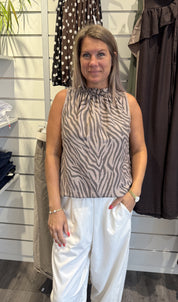 Lucina Topp Zebra Fango