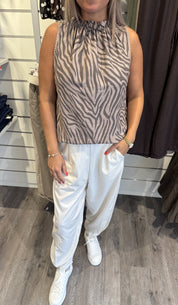 Lucina Topp Zebra Fango