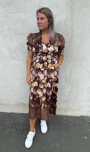 Lydia - Klänning - Blommig - Brun