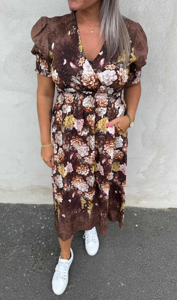 Lydia - Klänning - Blommig - Brun