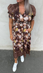 Lydia - Klänning - Blommig - Brun