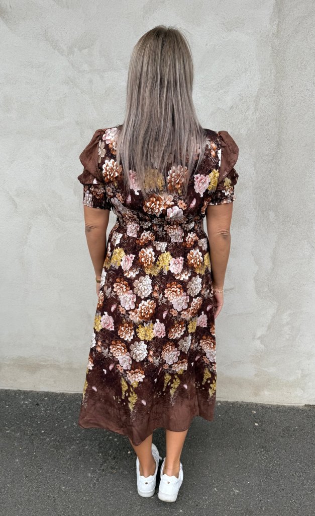 Lydia - Klänning - Blommig - Brun