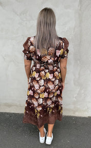 Lydia - Klänning - Blommig - Brun