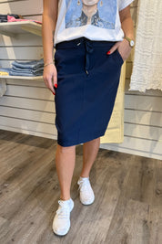 Madde - Kort kjol med knyt  - Navy
