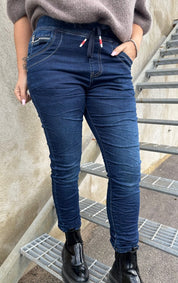 Magda - Jeans med Knyt & dragkedja Mörktvätt
