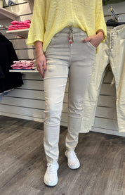 Magda - Jeans med Knyt - Beige