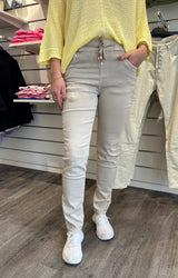 Magda - Jeans med Knyt - Beige
