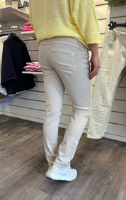 Magda - Jeans med Knyt - Beige