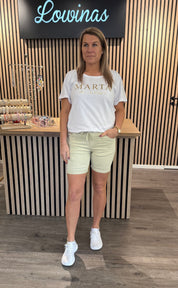 Magda - Shorts med Knyt - Beige