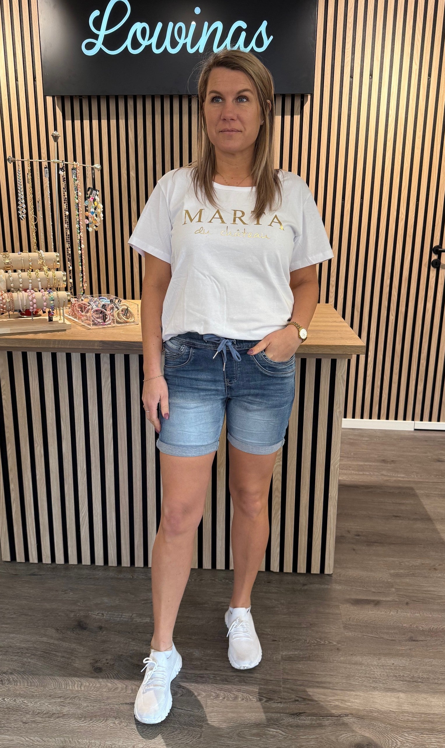 Magda - Shorts med Knyt - Denim