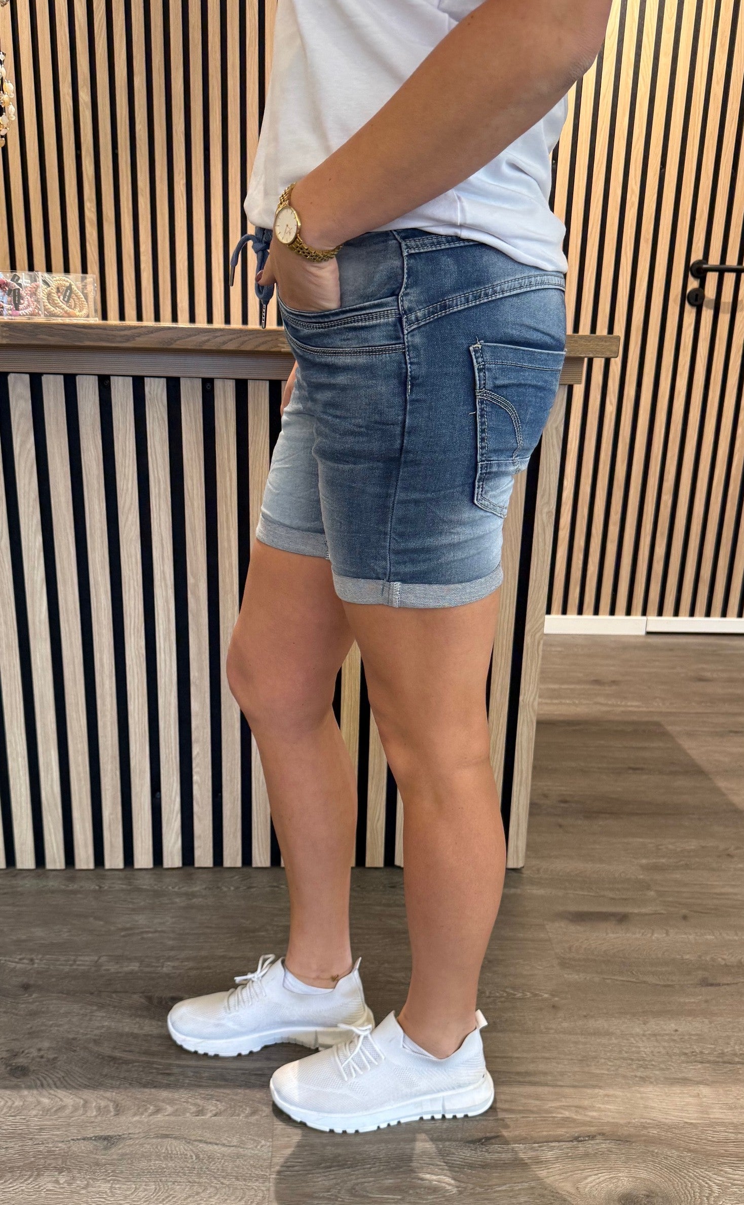 Magda - Shorts med Knyt - Denim