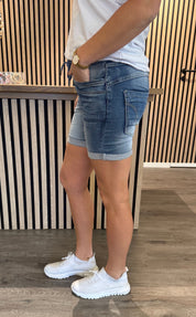 Magda - Shorts med Knyt - Denim