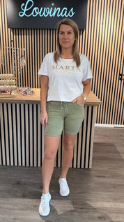 Magda - Shorts med Knyt - Khaki