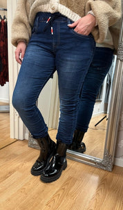 Magda - Jeans med Knyt - Mörktvätt