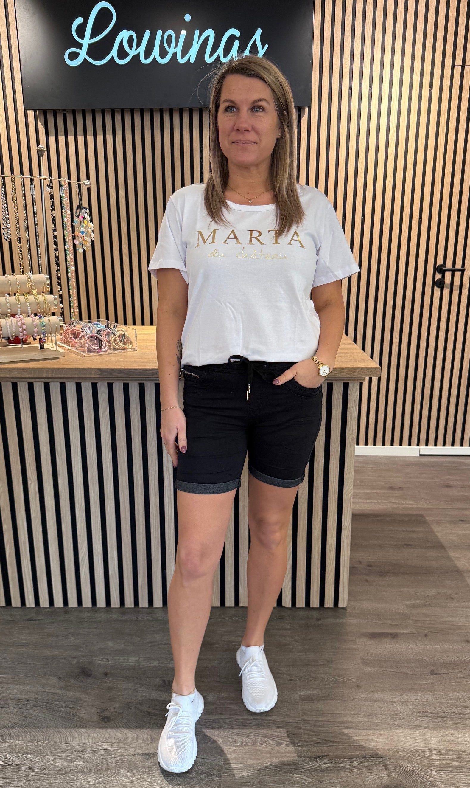 Magda - Shorts med Knyt - Svart