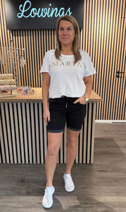 Magda - Shorts med Knyt - Svart