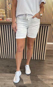 Magda - Shorts med Knyt - Vit