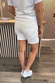 Magda - Shorts med Knyt - Vit