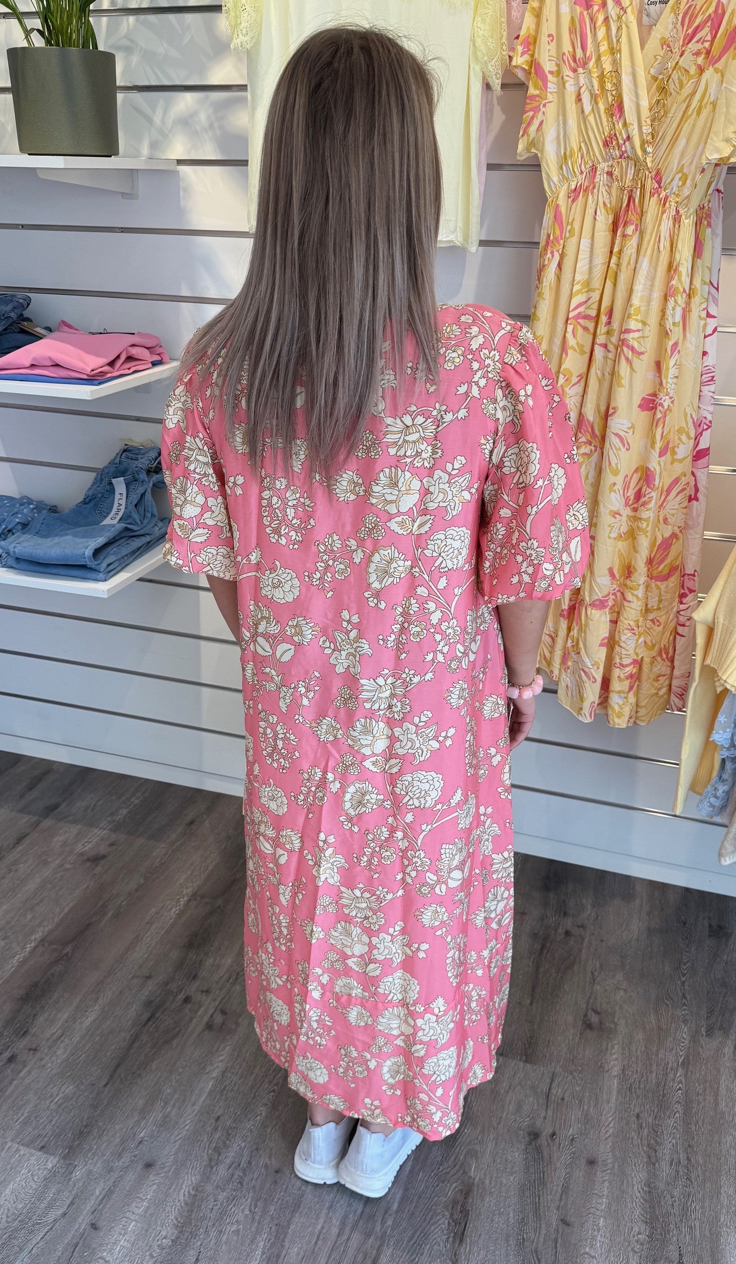 Marie Dress Flower Rosa