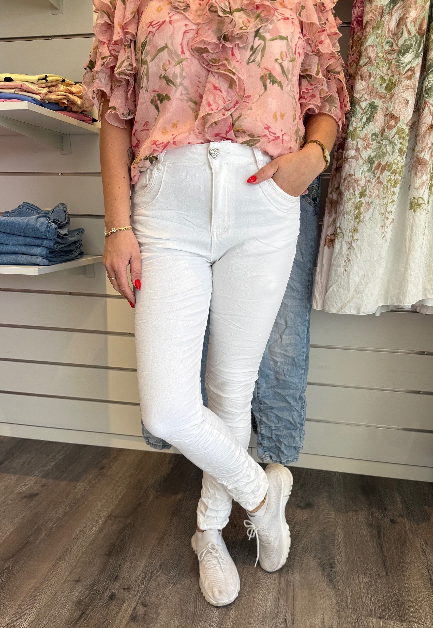 Marta jeans vit 2573