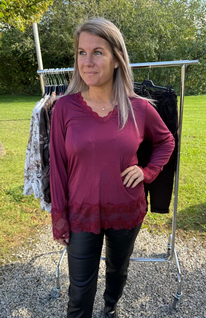 Melina - Topp - Spets - Bordo
