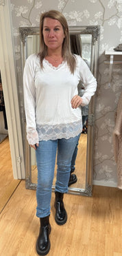 Melina - Topp - Spets - Vit- Nyhet