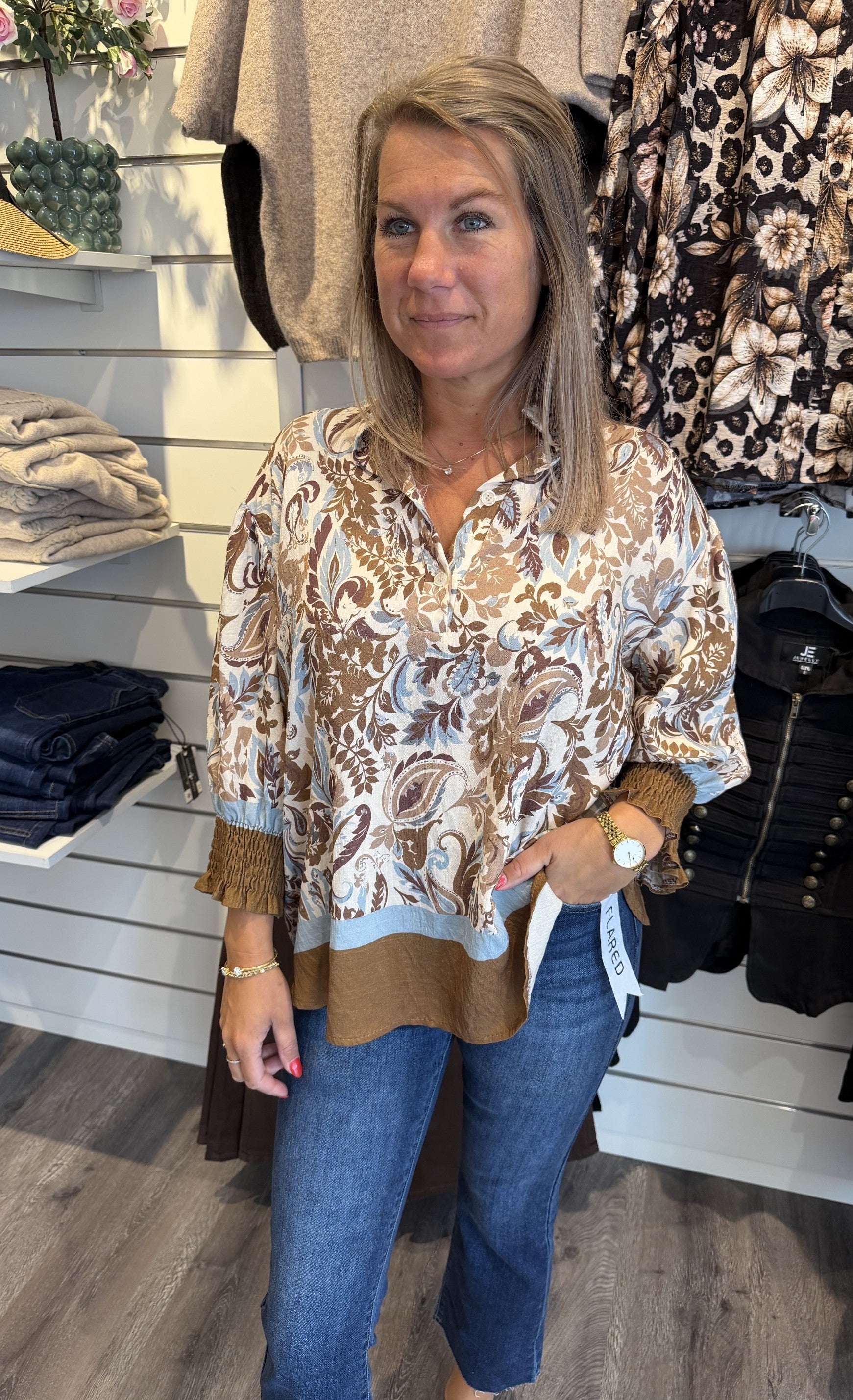 Melisande blus Camello