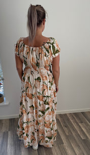 Messa Klänning Lång FlowerB16 Beige