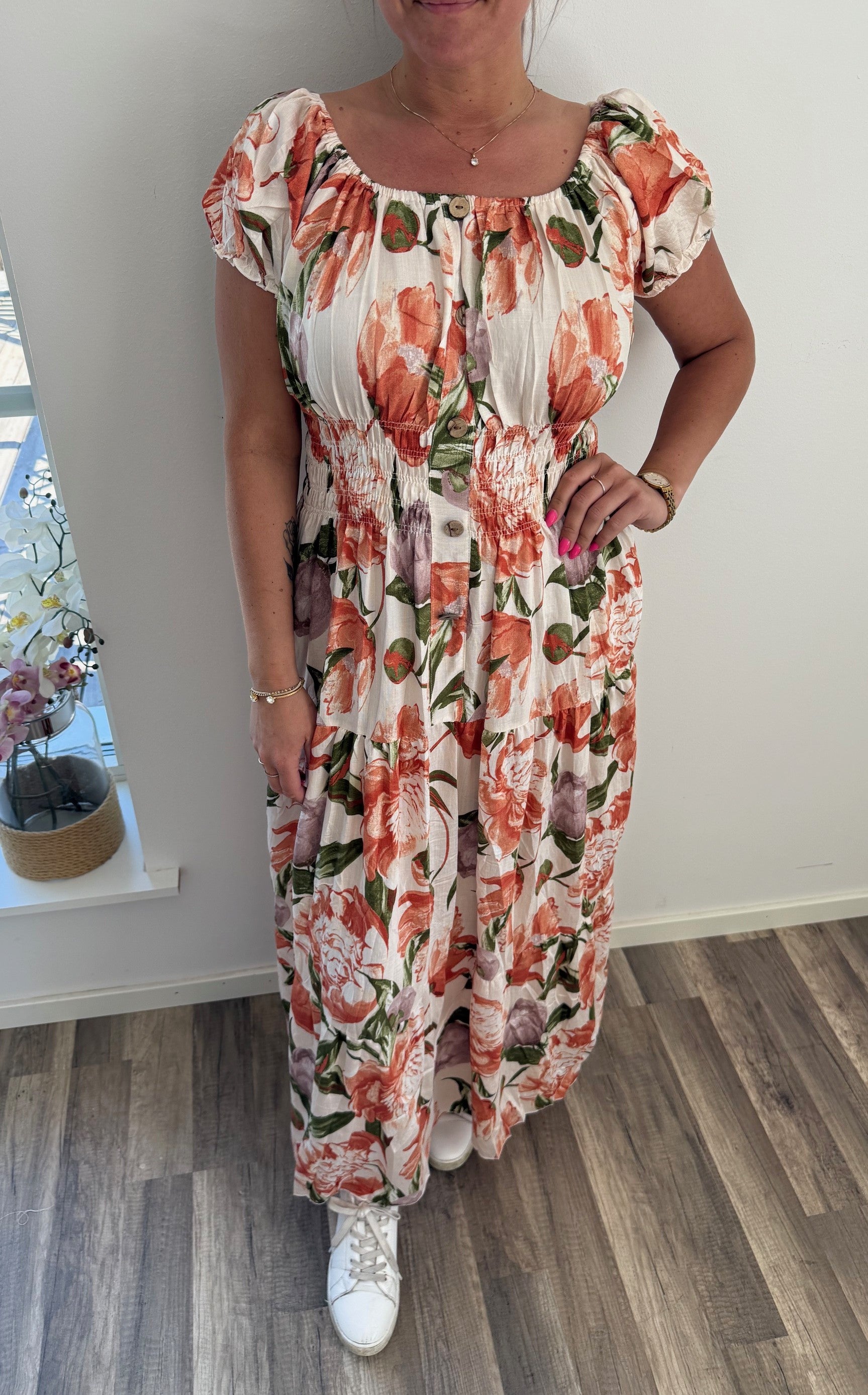 Messa Klänning Lång FlowerB16 Korall