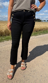 Mickan - Jeans - Guldiga knappar - Svart- Nyhet
