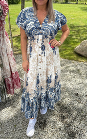 Mindy Klänning mönster Blå402A15