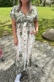 Mindy Klänning mönster grön402A15