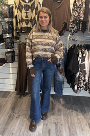 Mileah Stickad tröja 2719 Choco